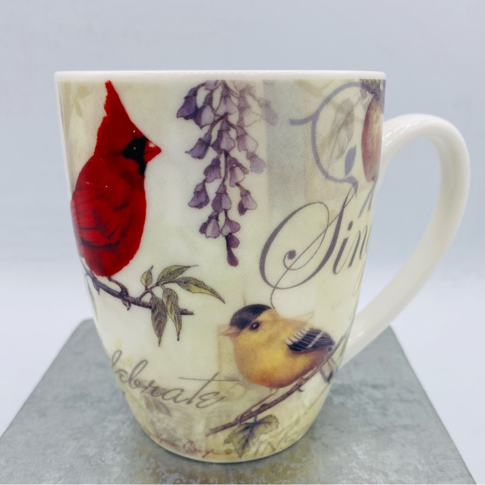 Christian Inspired Sandy Clough Songbirds Coffee Mug Faithfully Yours Songbirds